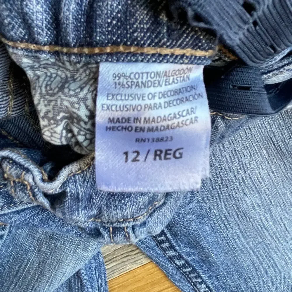 Cody James Girls 12 Reg Bootcut Jeans Western Cowgirl Stretch Distressed